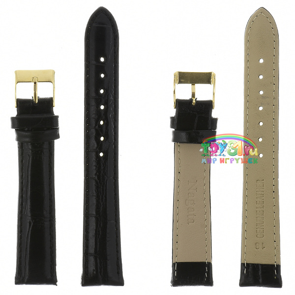 Nagata 18 Мм Чер Croco С Золотой Застежкой Nagata 18 Мм Чер Croco С Золотой Застежкой