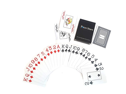 Карты для покера "Poker Stars" 100% пластик, синие Карты для покера "Poker Stars" 100% пластик, синие