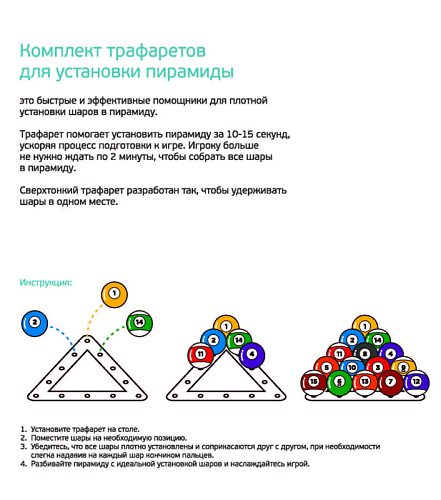 Комплект трафаретов для установки шаров 57,2мм (пул) Комплект трафаретов для установки шаров 57,2мм (пул)