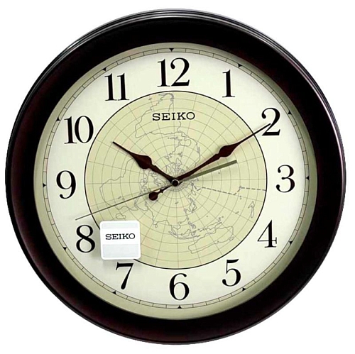 Настенные часы SEIKO QXA709BT с картой мира Настенные часы SEIKO QXA709BT с картой мира