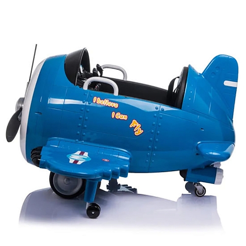 Детский электромобиль - самолет 12V - JJ20201-BLUE Детский электромобиль - самолет 12V - JJ20201-BLUE