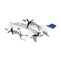 Радиоуправляемый самолет дрон SCI Fi Sky VTOL 3D6G 8ch - QIDI-570-BLUE Радиоуправляемый самолет дрон SCI Fi Sky VTOL 3D6G 8ch - QIDI-570-BLUE