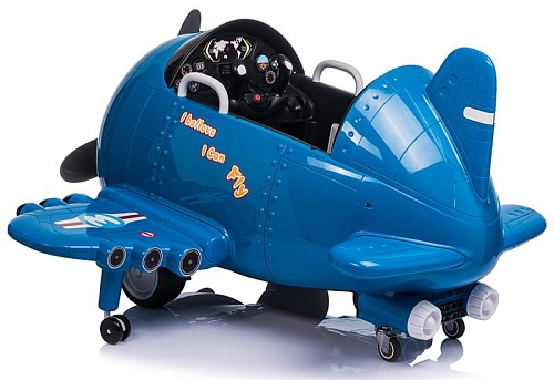 Детский электромобиль - самолет 12V - JJ20201-BLUE Детский электромобиль - самолет 12V - JJ20201-BLUE