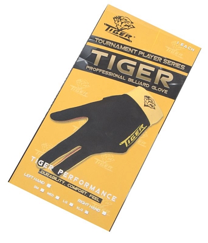 Перчатка бильярдная «Tiger» (черно-желтая) XL Перчатка бильярдная «Tiger» (черно-желтая) XL